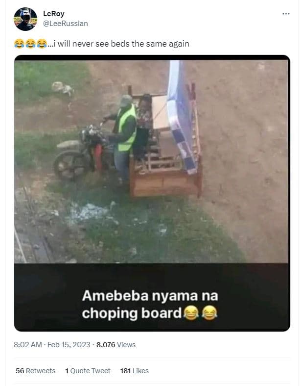 Leroy leerussian ga_iwillnever see beds the same again amebeba nyama na choping