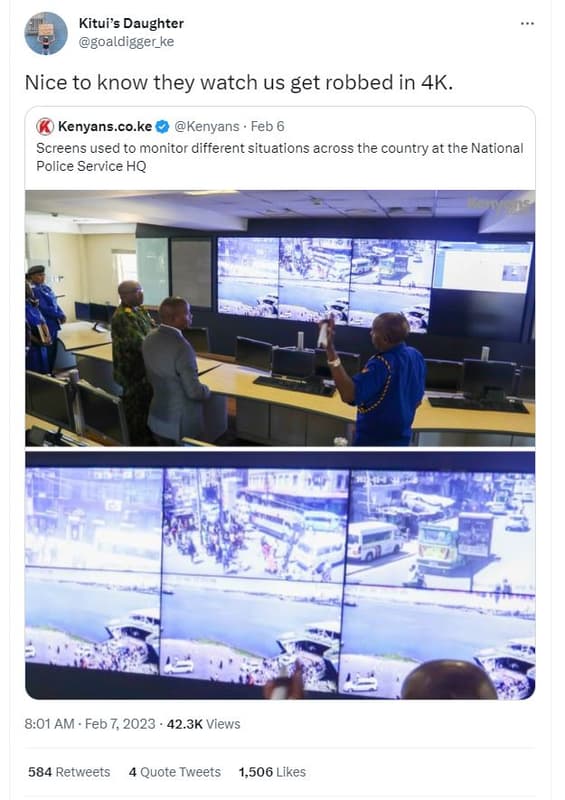 Kituis daughter goaldigger_ke nice to know they watch us get robbed in 4k. kenya