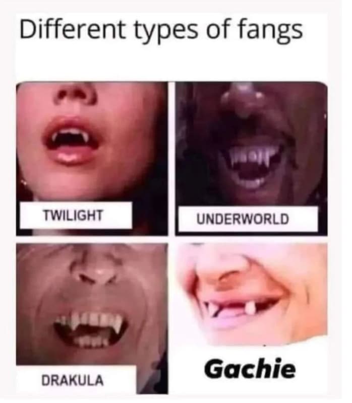Different types of fangs twilight underworld gachie drakula