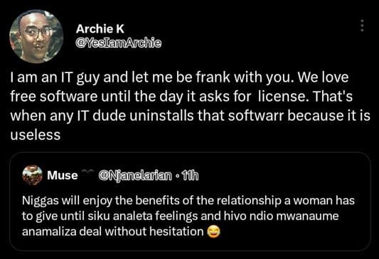 Archie k nostamanchie am an it guy and let me be frank with you. we love free so