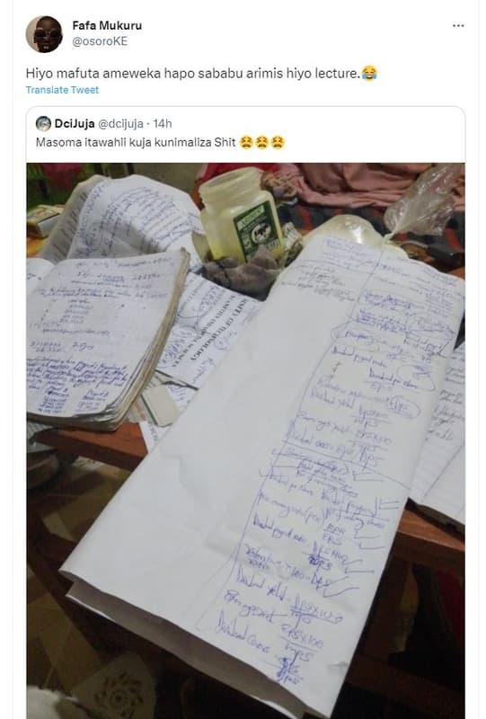 Fafa mukuru osoroke hiyo mafuta ameweka hapo sababu arimis hiyo lecture. transla