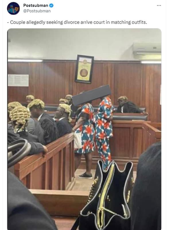 Postsubman postsubman couple allegedly seeking divorce arrive court in matching