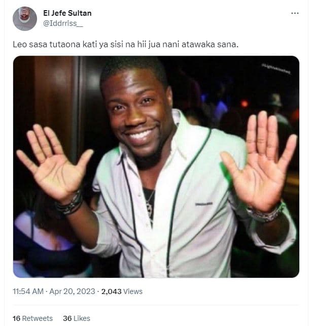 El jefe sultan iddrriss leo sasa tutaona kati ya sisi na hii jua nani atawaka sa