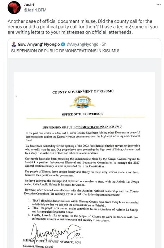 Jasiri jasiri_bfm another case of official document misuse. did the county call