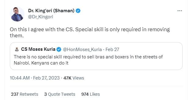 Dr. king'ori shaman dr_kingori on this agree with the cs. special skill is only