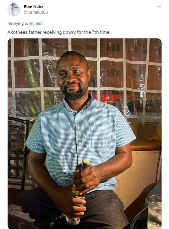 Elon nuks kamau266 replying to _felsı akothees father receiving dowry for the 7t