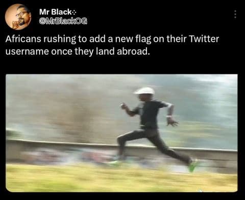 Mr black m blackog africans rushing to add a new flag on their twitter username