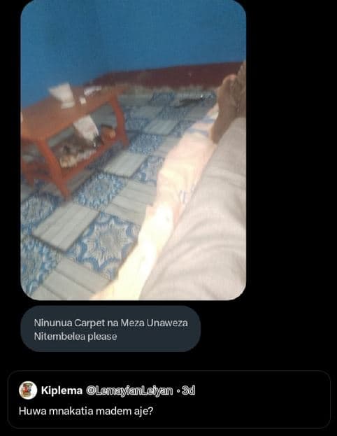 Ninunua carpet na meza unawveza nitembelea please kiplema lemayianleiypn ' 3d hu