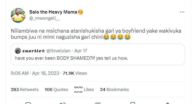 Salo the heavy mama mwongeli niliambiwa na msichana atanishukisha gari ya boyfri