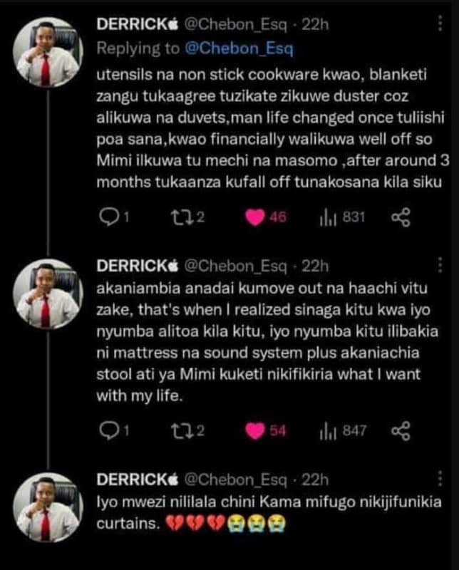 Derrick chebon_esq 22h replying to chebon_esq utensils na non stick cookware kwa