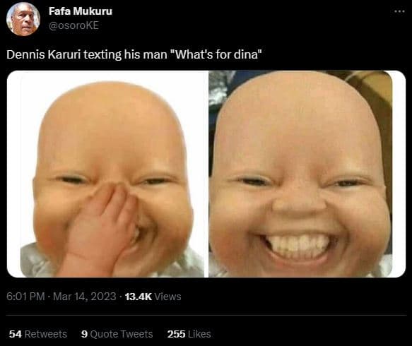 Fafa mukuru osoroke dennis karuri texting his man what's for dina 6.01 pm mar 14