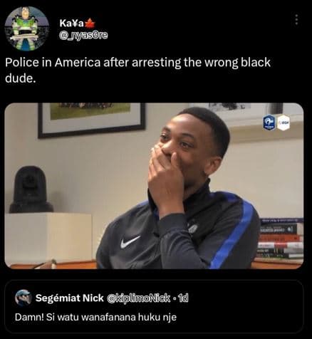 Kaya jyasoie police in america after arresting the wrong black dude. segémiat ni