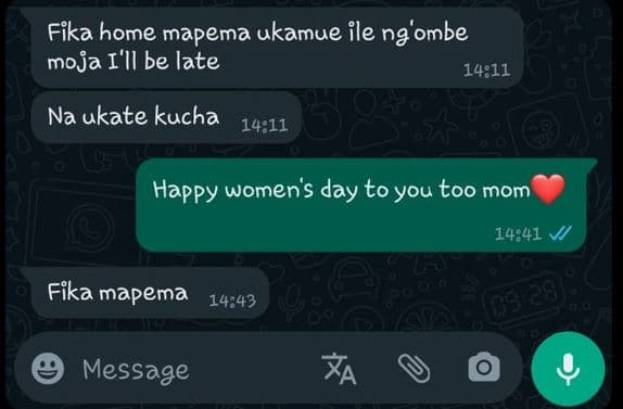 Fika home mapema ukamue ile ng'ombe moja i'll be late na ukate kucha happy women