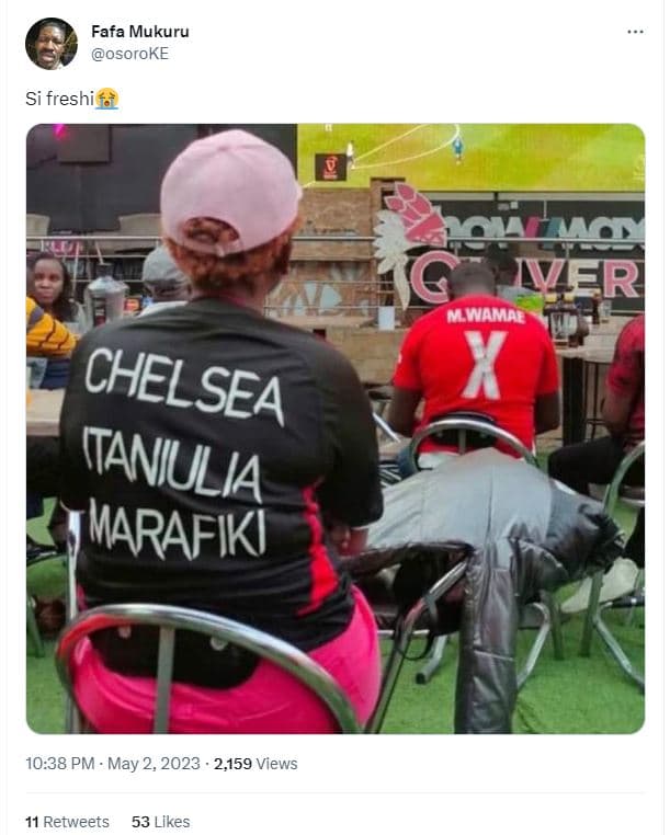Fafa mukuru osoroke si freshi boalmg? ier mwamal chelsea itaniulia harafiki 10.3