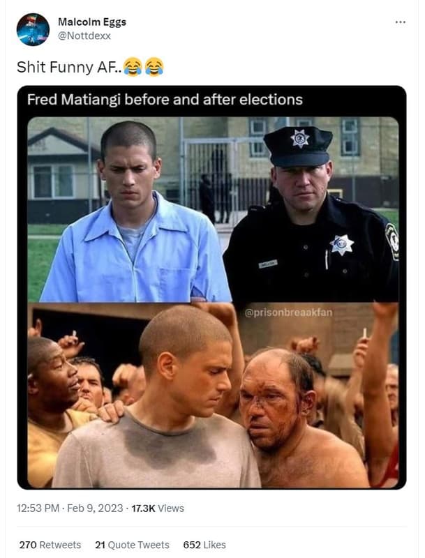 Malcolm eggs nottdexx shit funny af. fred matiangi before and after elections pr