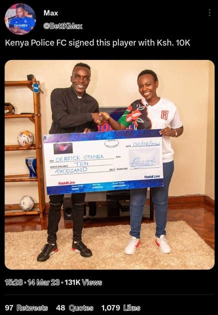 Max bet max kenya police fc signed this player with ksh. 1ok amd2loulz deraick q