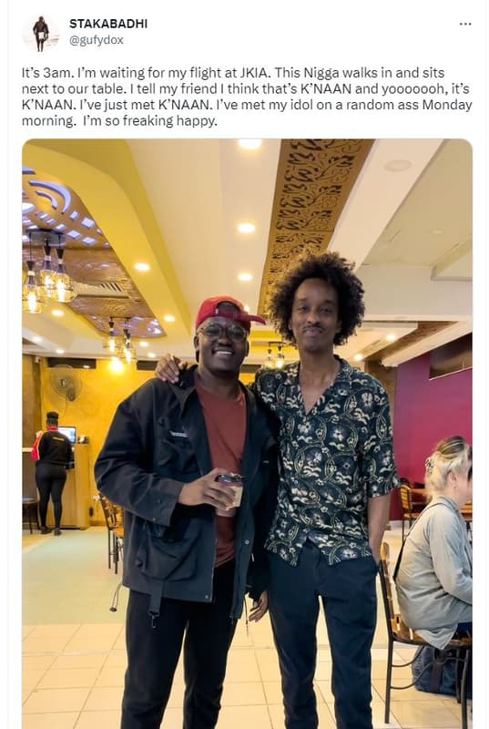 Stakabadhi gufydox its 3am. lm waiting for my flight at jkia. this nigga walks i