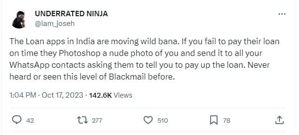 Underrated ninja iam_joseh the loan apps in india are moving wild bana. if you f