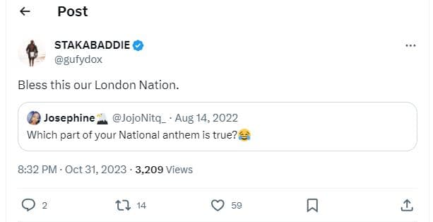 Post stakabaddie gufydox bless this our london nation. josephine jojonitq_ aug 1