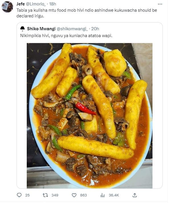 Jefe limorio_ 18h tabia ya kulisha mtu food mob hivi , ndio ashindwe kukuwacha s