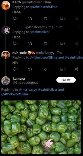 Kaith sainttoliver 16m replying to atheloveofslime haha 01 iu 9 atheloveofslime