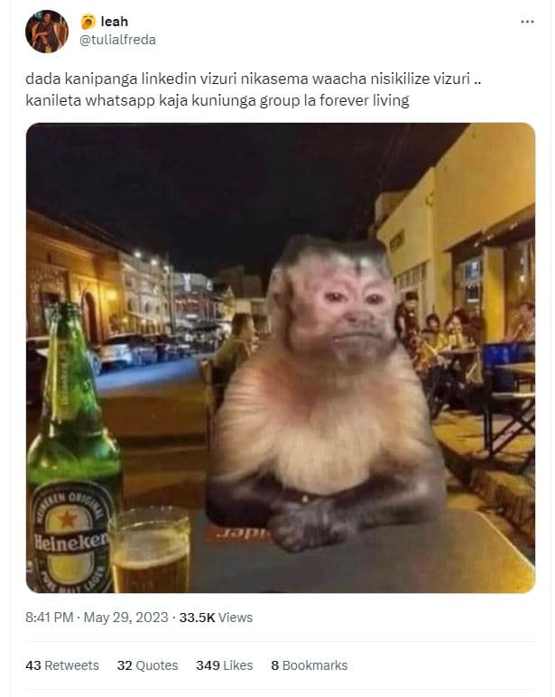 Leah tulialfreda dada kanipanga linkedin vizuri nikasema waacha nisikilize vizur