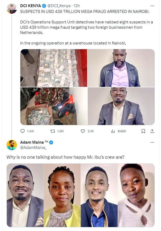 Dci kenya dci_kenya 12h suspects in usd 439 trillion mega fraud arrested in nair