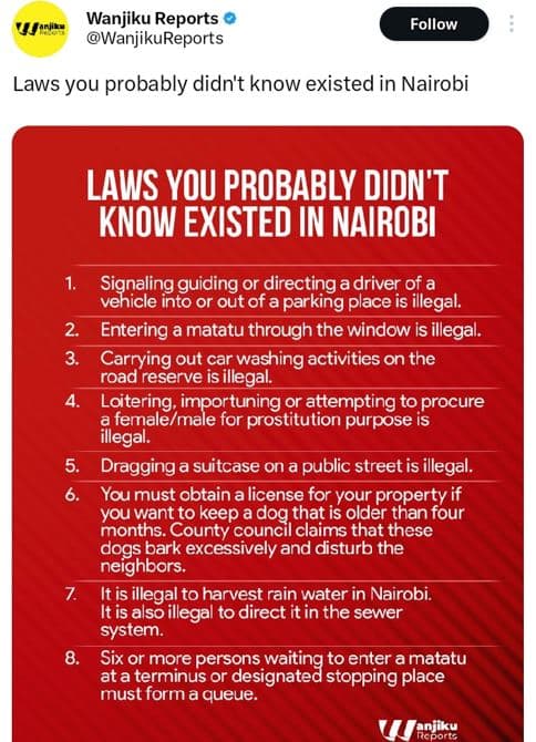 Vterik wanjiku reports wanjikureports follow laws you probably didn't know exist