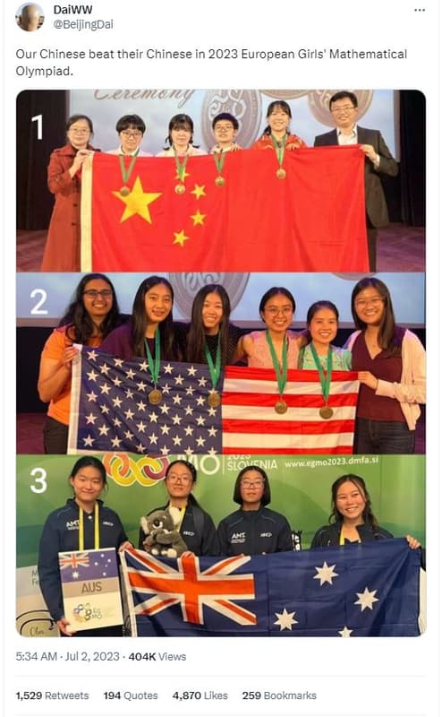 Daiww beijingdai our chinese beat their chinese in european girls' mathematica o