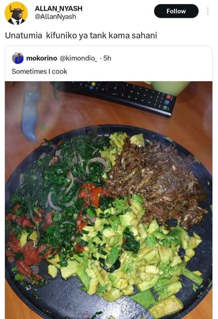 Allan nyash allannyash follow unatumia kifuniko ya tank kama sahani mokorino kim