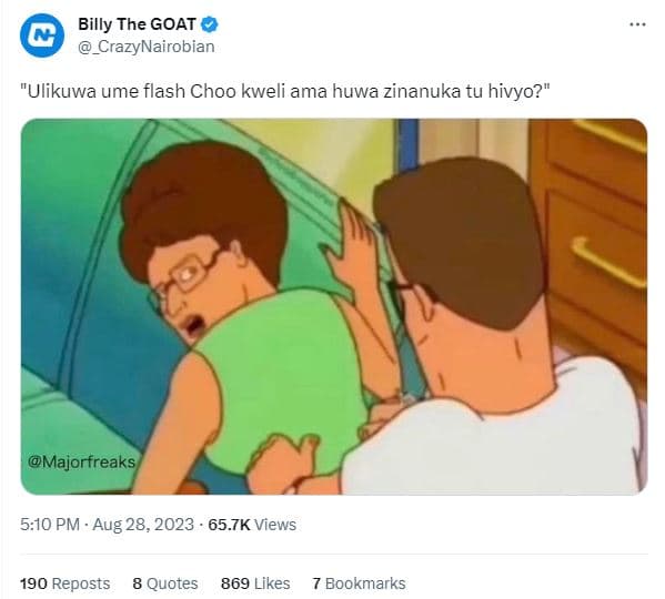 Billy the goat _crazynairobian ulikuwa ume flash choo kweli ama huwa zinanuka tu