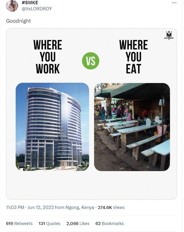 Smke itslordroy goodnight where you work where you eat vs 11.03 pm jun 12, from