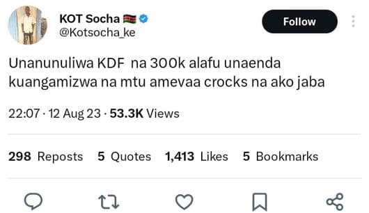 Kot socha kotsocha_ke follow unanunuliwa kdf na 3ook alafu unaenda kuangamizwa n