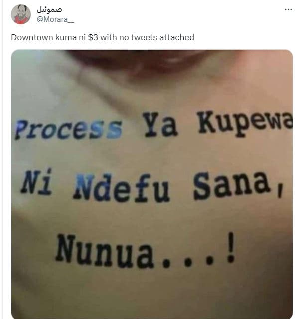 Jssao morara downtown kuma ni s3 with no tweets attached process ya kupewa ni nd