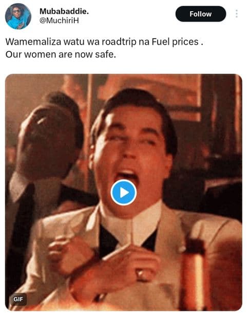 Mubabaddie muchirih follow wamemaliza watu wa roadtrip na fuel prices our women
