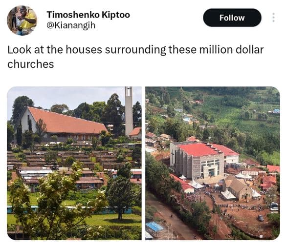Timoshenko kiptoo kianangih follow look at the houses surrounding these million