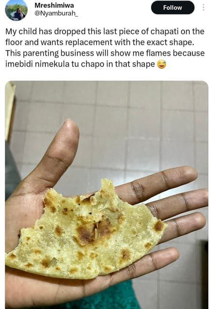 Mreshimiwa nyamburah _ follow my child has dropped this last piece of chapati on