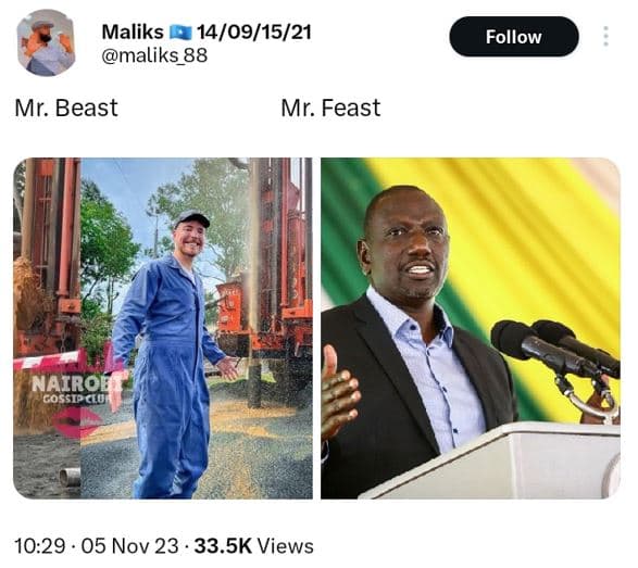 Maliks 14091521 maliks 88 follow mr. beast mr. feast nairoe gossip u 10.29 . 05