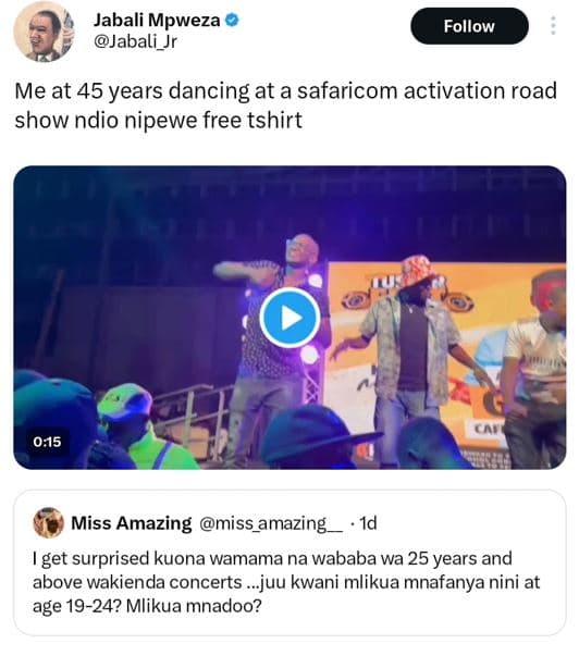 Jabali mpweza jabali_jr follow me at 45 years dancing at a safaricom activation