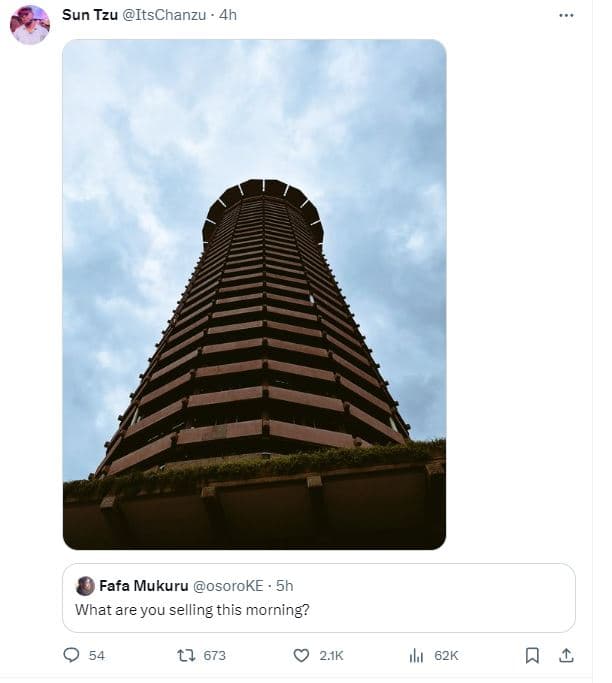 Sun tzu itschanzu 4n fafa mukuru osoroke . 5h what are you selling this morning?