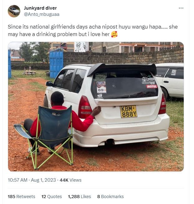 Junkyard diver anto_mbuguaa since its national girlfriends days acha nipost huyu