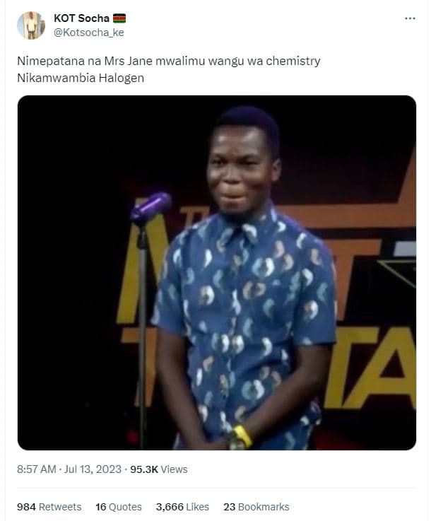 Kot socha kotsocha_ke nimepatana na mrs jane mwalimu wangu wa chemistry nikamwam
