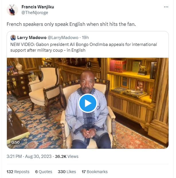 Francis wanjiku thenjoroge french speakers only speak english when shit hits the