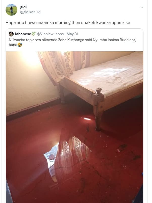 Gidi gidikariuki hapa ndo huwa unaamka morning then unaketi kwanza upumzike jaba