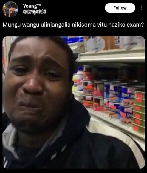 Youngtu brayohk follow mungu wangu uliniangalia nikisoma vitu haziko exam?