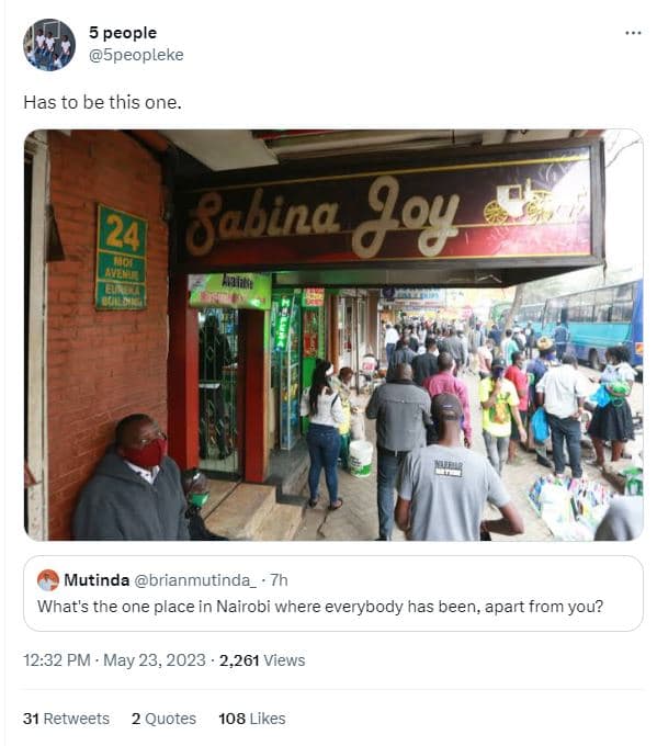 5 people 5peopleke has to be this one. 241 babina joy 101 mutinda brianmutinda 7