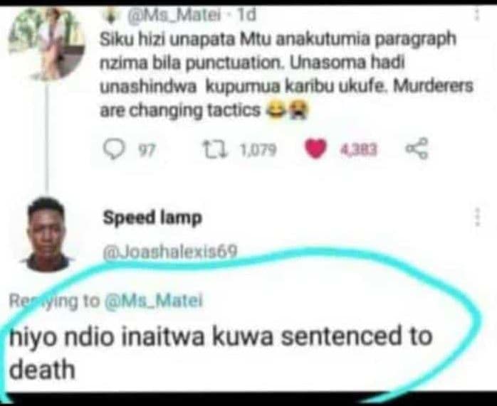 Mater 1o sıku hızi unapata mtu anakutumia paragraph nzima blla punctuation unaso