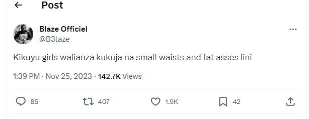 Post blaze officiel b3laze kikuyu girls walianza kukuja na small waists and fat