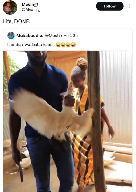 Mwang! mwass follow life, done mubabaddie muchirih 23h iliendea kwa baba hapo 88