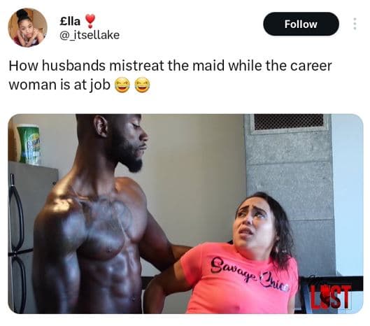 Ella itsellake follow how husbands mistreat the maid while the career woman is a